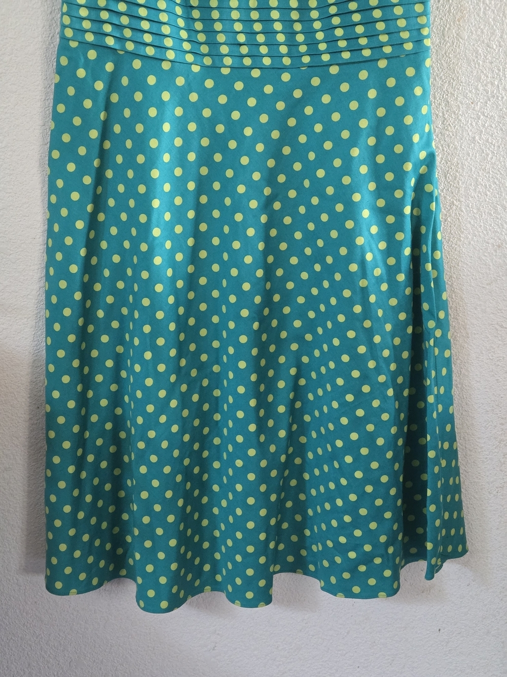 Amanda Smith Teal Dress with Yellow Polka Dots - Picture 5 of 9